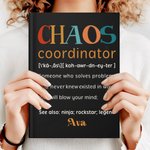Personalisierte Chaos Koordinator Definition A5 Journal Notebook mit Bleistift und linierten Seiten Geburtstag Büro Geschenk für Freunde Familie Kollegen