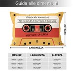 Fodera per cuscino personalizzata con mixtape retro anni '80 e nome decorazione per la casa regalo per una nuova casa per amanti della musica