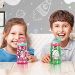 Personalizada Space Planet Rocket Astronaut 16 oz Kid Water Bottle with Name and Handle Silicone Straw Back to School Birthday Gift for Boys Girls