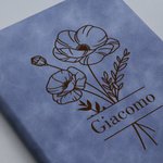Quaderno in pelle PU personalizzato con fiori di nascita 200 pagine regalo di compleanno perfetto per famiglia e amici