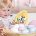 Personalisierte bunte Blumen Kreuz füllbare Jumbo-Osterei mit Namen Urlaub Korb Stuffers Ostern Party Favors Geschenk für Kinder