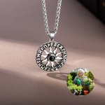 Personalisierte Vintage Sun Design Foto Projektion Halskette Jahrestag Geburtstag Vatertag Geschenk für Männer