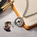 Personalisierte Vintage Sun Design Foto Projektion Halskette Jahrestag Geburtstag Vatertag Geschenk für Männer