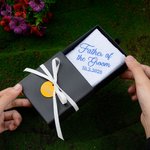 Personalised Embroidered Title Date 100% Cotton Square Handkerchief with Gift Box and Nameplate Wedding Bridal Party Gift for Father Mother