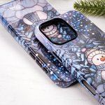 Personalized Snowman Forest Wonderland Faux Glass Effect Double-layer Phone Case for iPhone Samsung with Name Birthday Gift for Family Friend