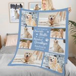 Personalisierte Multicolor Hund Katze Fotos weiche Decke mit Namen Home Decor Memorial Sympathie Haustier Verlust Geschenk für Tierliebhaber
