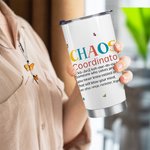 Coordinador del Caos Personalizado Cartoon Character 20oz Nombre Vaso con pajita y cepillo Cumpleaños Apreciación Regalo para la familia amigo