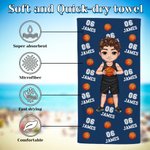 Personalisierte Basketball Cartoon Charakter überdimensioniert schnell trocknen Name Strandtuch Urlaub Zubehör Geburtstag Geschenk für Basketball-Liebhaber