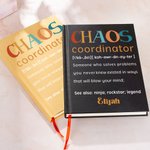 Personalisierte Chaos Koordinator Definition A5 Journal Notebook mit Bleistift und linierten Seiten Geburtstag Büro Geschenk für Freunde Familie Kollegen