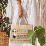 Personalizada Chaos Coordinator Personaje de dibujos animados Bolsa de yute reutilizable con nombre Accesorio de viaje Regalo de cumpleaños para mujeres Niñas