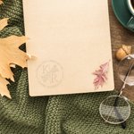 Personalised Birth Flower Monogram Embossing Stamp Hand-held Embosser with Name and Initials Birthday Book Club Gift for Bookworms