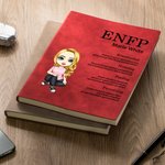 Personalizada MBTI Definición Cartoon Carácter A5 Cuaderno de cuero con nombre Regalo de cumpleaños para la familia