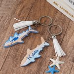 Personalised Hammerhead Great White Shark Diver Acrylic Keychain with Name and Tassel Birthday Bag Tag Gift for Diver Ocean Lovers