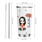 Coordinador del Caos Personalizado Cartoon Character 20oz Nombre Vaso con pajita y cepillo Cumpleaños Apreciación Regalo para la familia amigo