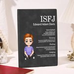 Personalizada MBTI Definición Cartoon Carácter A5 Cuaderno de cuero con nombre Regalo de cumpleaños para la familia
