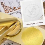 Personalised Birth Flower Monogram Embossing Stamp Hand-held Embosser with Name and Initials Birthday Book Club Gift for Bookworms