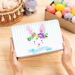 Personalisierte Aquarell Girlande Hase Nadelstreifen Keks Zinn Lebensmittelqualität Aufbewahrungsbox mit Namen Ostern Party Favor Geschenk für Kinder
