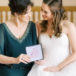 Personalised Embroidered Title Date 100% Cotton Square Handkerchief with Gift Box and Nameplate Wedding Bridal Party Gift for Father Mother