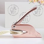 Personalized Birth Flower Initials Name Embosser Stamp Hand Held Embosser Set Birthday Gift for Book Lovers Bookworm