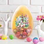 Personalisierte bunte Blumen Kreuz füllbare Jumbo-Osterei mit Namen Urlaub Korb Stuffers Ostern Party Favors Geschenk für Kinder