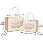 Personalisierte 2025 Osterhase Eier große Jute Tragetasche mit Namen Eier jagen glückliche Ostern Geschenk für Jungen Mädchen