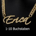 Personalisierte Iced Out Cuban Halskette mit Namen Zirkonia Schmuck Hip Hop Geburtstag Valentinstag Geschenk für Hip-Hop-Fans