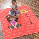 Coperta morbida personalizzata con personaggio in stile cartone animato nome e fiore di nascita regalo perfetto per compleanni o Natale per bambini