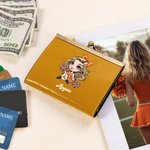 Personalisierte Mode Cheerleading Mädchen Echtleder Name Kiss Lock Karteninhaber mit 11 Schichten Geburtstag Graduierung Geschenk für Frauen Mädchen