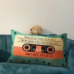 Fodera per cuscino personalizzata con mixtape retro anni '80 e nome decorazione per la casa regalo per una nuova casa per amanti della musica