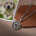 Personalisierte Vintage Sun Design Foto Projektion Halskette Jahrestag Geburtstag Vatertag Geschenk für Männer