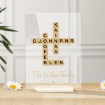 Placa acrílica personalizada con los nombres de la familia para siempre Regalo de inauguración de la casa para la familia