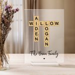 Placa acrílica personalizada con los nombres de la familia para siempre Regalo de inauguración de la casa para la familia