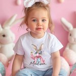 Gepersonaliseerd Paashaasje Bellenblazen 100% Katoenen Baby Bodysuit T-shirt met Naam Paas Baby Shower Gift voor Baby Jongen Meisje