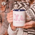 Personalized State of Mind Bow Greek Letters 11oz Ceramic Mug with Name Sorority Chapter Party Gift for Sister Friends | Callie × Affinity Licensing