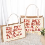 Personalizado en Mi Era Comprometido Futuro Anillo Amor Bolsa de lona de yute con el título Compromiso Ducha Nupcial Cumpleaños Regalo para las mujeres
