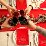 Tovagliolo da tavola riutilizzabile personalizzato in cotone 100% Merry Christmas con nome Decorazione da tavolo Regalo di Natale per la famiglia