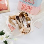 Personalizado En mi era comprometida Futuro Bolsa de maquillaje de cuero PU con nombre Esenciales de viaje portátil Regalo de boda para mujeres Niñas