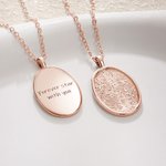 Collar personalizado grabado huella oval con texto cumpleaños aniversario San Valentín regalo para las mujeres