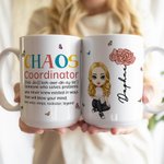Personalizada Caos Coordinador Carácter Nacimiento Flor 11/15oz Taza de Cerámica con Nombre Cumpleaños Apreciación Regalo para Amigos Familia