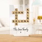 Placa acrílica personalizada con los nombres de la familia para siempre Regalo de inauguración de la casa para la familia
