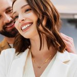 Personalised Bilateral Birth Flower Birthstone Necklace with Names Dainty Jewellery Valentine's Day Anniversary Birthday Gift for Women