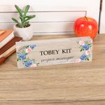 Personalized Acrylic Flower Name Sign Desk Nameplate Office Decor Congratulate Appreciation Gift for Colleague Family