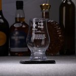 Personalisiertes Whisky Glas und Schiefer Untersetzer mit Laser Gravur Namen Lustige Rezept Vatertag Geschenk für Opa Papa