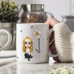 Personalizada Caos Coordinador Carácter Nacimiento Flor 11/15oz Taza de Cerámica con Nombre Cumpleaños Apreciación Regalo para Amigos Familia