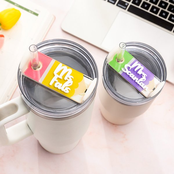 Personlig, fargerik blyantdesignet navneskiltetikett for 20 oz til 64 oz Stanley Tumbler Lærerens dag-apprecieringsgave til læreren