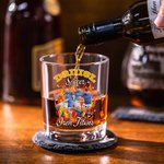 Personalised Old Fashioned Rock Flame Sports Team Photo 10oz Whiskey Glass with Name and Number Game Celebration Party Gift for Sports Lovers