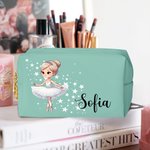 Borsa per il truppo in pelle PU da viaggio personalizzato con nome e personaggio ballerina regalo di compleanno per amanti della danza