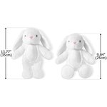 Personalised Cute Flowers Rabbit Initial Soft Bunny Plush Stuffed Animal Toy with Name and Year First Easter Birthday Gift for Kids