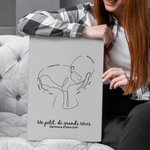 Tableau à Ligne Simplifiée Personnalisé avec Informations du Bébé Cadre à Choix Décoration de Maison Cadeau de Naissance Baby Shower pour Nouveau-né