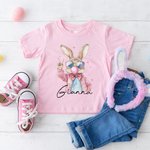 Gepersonaliseerd Paashaasje Bellenblazen 100% Katoenen Baby Bodysuit T-shirt met Naam Paas Baby Shower Gift voor Baby Jongen Meisje